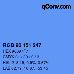 カラーコード: RGB 96 151 247 | qconv.com