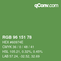 Color code: RGB 96 151 78 | qconv.com