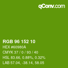 カラーコード: RGB 96 152 10 | qconv.com