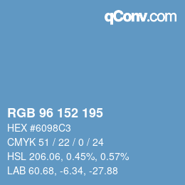 Farbcode: RGB 96 152 195 | qconv.com