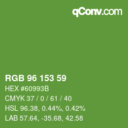 Código de color: RGB 96 153 59 | qconv.com