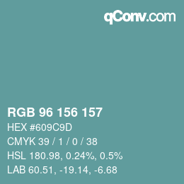 Color code: RGB 96 156 157 | qconv.com