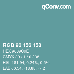 Color code: RGB 96 156 158 | qconv.com