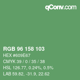 Color code: RGB 96 158 103 | qconv.com