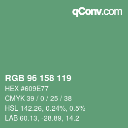 カラーコード: RGB 96 158 119 | qconv.com