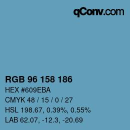 カラーコード: RGB 96 158 186 | qconv.com