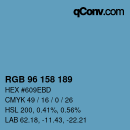 颜色代码: RGB 96 158 189 | qconv.com