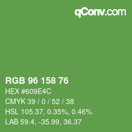 Color code: RGB 96 158 76 | qconv.com