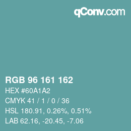 カラーコード: RGB 96 161 162 | qconv.com