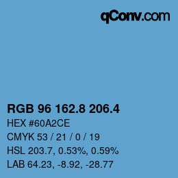 カラーコード: RGB 96 162.8 206.4 | qconv.com