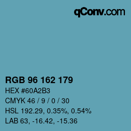 Color code: RGB 96 162 179 | qconv.com