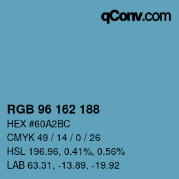 Color code: RGB 96 162 188 | qconv.com