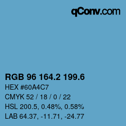 カラーコード: RGB 96 164.2 199.6 | qconv.com