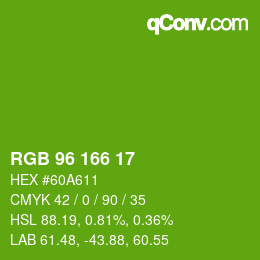 Color code: RGB 96 166 17 | qconv.com