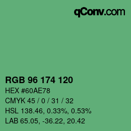 カラーコード: RGB 96 174 120 | qconv.com