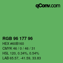 颜色代码: RGB 96 177 96 | qconv.com