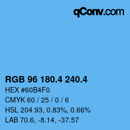 カラーコード: RGB 96 180.4 240.4 | qconv.com