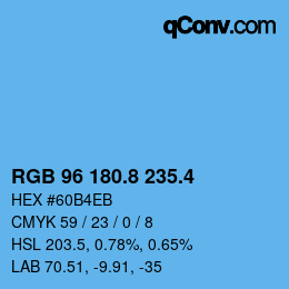 カラーコード: RGB 96 180.8 235.4 | qconv.com