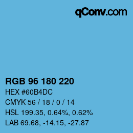 Color code: RGB 96 180 220 | qconv.com