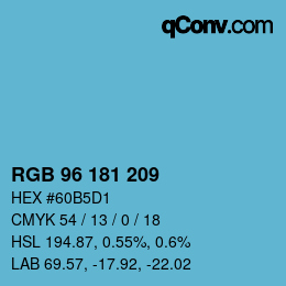 Color code: RGB 96 181 209 | qconv.com