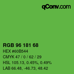 Color code: RGB 96 181 68 | qconv.com