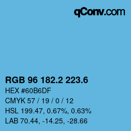 カラーコード: RGB 96 182.2 223.6 | qconv.com