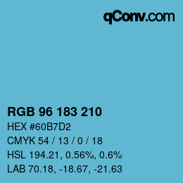 Color code: RGB 96 183 210 | qconv.com