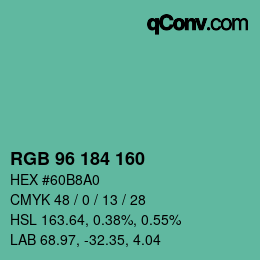 Color code: RGB 96 184 160 | qconv.com