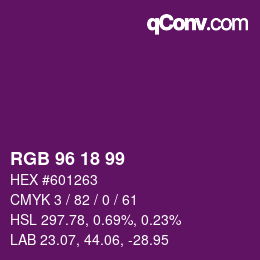 Farbcode: RGB 96 18 99 | qconv.com