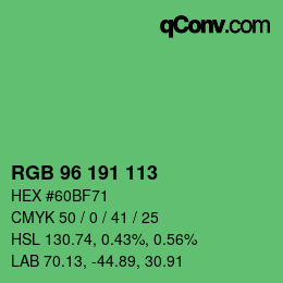 Color code: RGB 96 191 113 | qconv.com