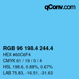 カラーコード: RGB 96 198.4 244.4 | qconv.com