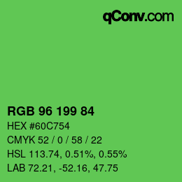 Color code: RGB 96 199 84 | qconv.com