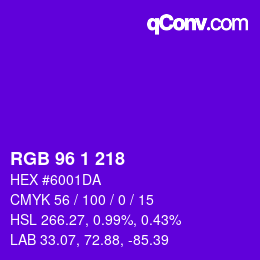 Color code: RGB 96 1 218 | qconv.com