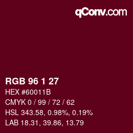 Color code: RGB 96 1 27 | qconv.com