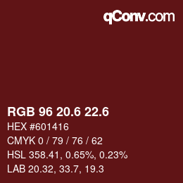カラーコード: RGB 96 20.6 22.6 | qconv.com