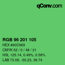 Color code: RGB 96 201 105 | qconv.com