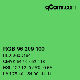 Color code: RGB 96 209 100 | qconv.com