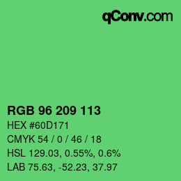 Color code: RGB 96 209 113 | qconv.com