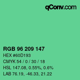 Color code: RGB 96 209 147 | qconv.com