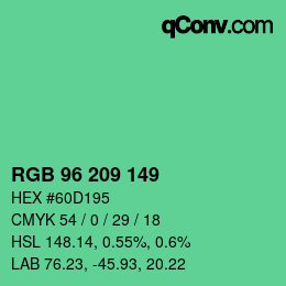 Color code: RGB 96 209 149 | qconv.com