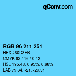 Color code: RGB 96 211 251 | qconv.com