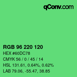 Código de color: RGB 96 220 120 | qconv.com