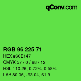 Color code: RGB 96 225 71 | qconv.com