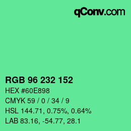 Color code: RGB 96 232 152 | qconv.com