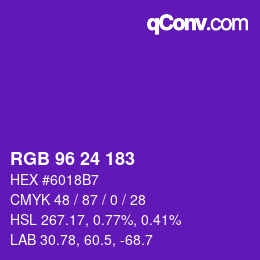 Color code: RGB 96 24 183 | qconv.com