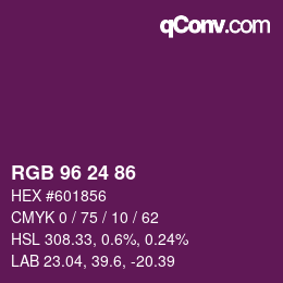 カラーコード: RGB 96 24 86 | qconv.com
