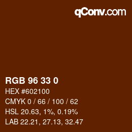カラーコード: RGB 96 33 0 | qconv.com