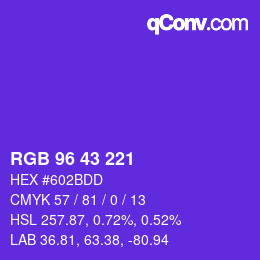 Color code: RGB 96 43 221 | qconv.com