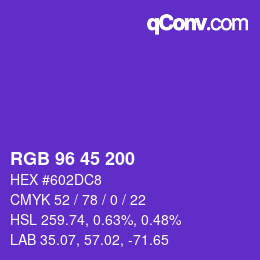 Color code: RGB 96 45 200 | qconv.com