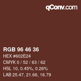 Color code: RGB 96 46 36 | qconv.com